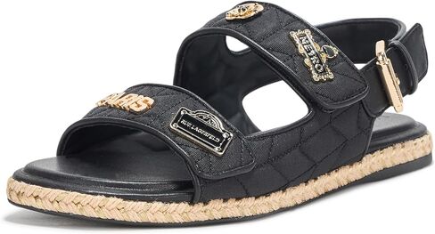 KARL LAGERFELD womens Charlay Double Strap Sandal With Pin Embellishments in Saudi Arabia