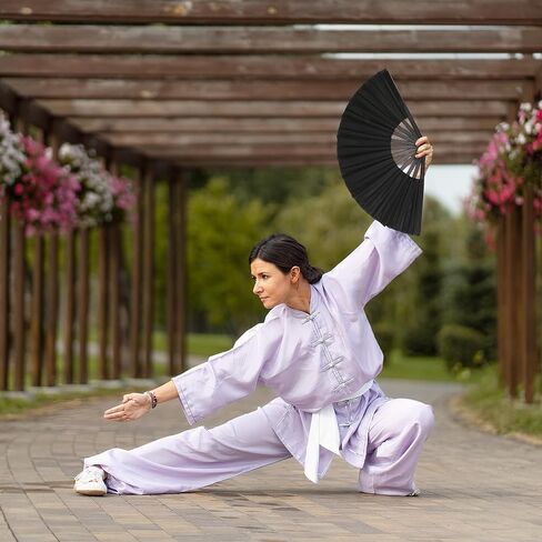 8Pcs Clacking Bulk Fan Boots on The Ground Hand, Line Dancing Fan Make Sound Folding Popping, Classic Style Decorative Handheld Rave Foldable Fans for Performance Wedding Party (13inch, Black) in Saudi Arabia