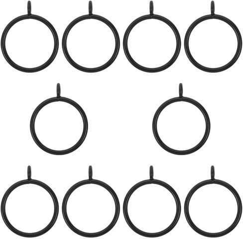 COHEALI 10Pcs Metal Curtain Rings with Eyelets 38Mm Inner Diameter Black Drapery Hanging Rings for Roman Rods and Pleated Curtains Window Treatment Hardware in Saudi Arabia