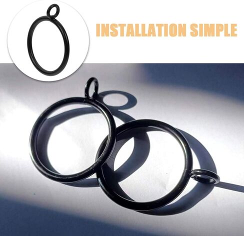 COHEALI 10Pcs Metal Curtain Rings with Eyelets 38Mm Inner Diameter Black Drapery Hanging Rings for Roman Rods and Pleated Curtains Window Treatment Hardware in Saudi Arabia