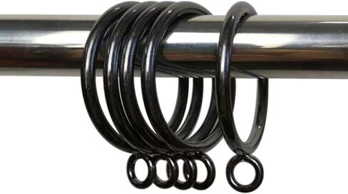COHEALI 10Pcs Metal Curtain Rings with Eyelets 38Mm Inner Diameter Black Drapery Hanging Rings for Roman Rods and Pleated Curtains Window Treatment Hardware in Saudi Arabia