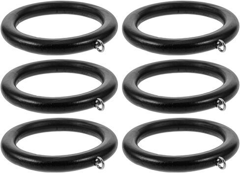 COHEALI 6pcs Wooden Curtain Rings with Metal Buckle Drapery Pole Rings for Roman and Wood Curtain Rods Stylish Home Decor Accessories in Saudi Arabia