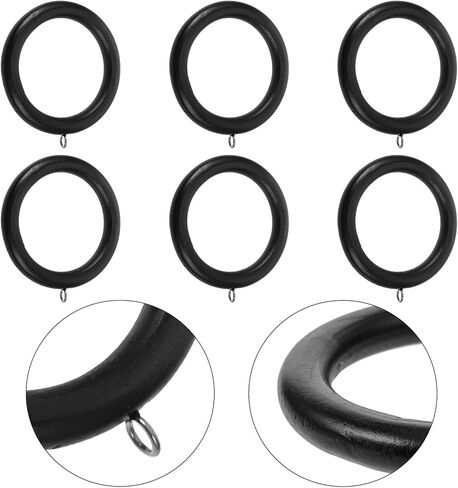 COHEALI 6pcs Wooden Curtain Rings with Metal Buckle Drapery Pole Rings for Roman and Wood Curtain Rods Stylish Home Decor Accessories in Saudi Arabia