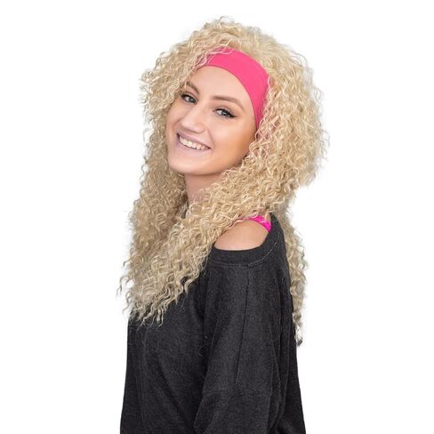 زي Agent Retro 80s Aerobics Instructor Deluxe شعر مستعار وعصابة رأس in Saudi Arabia