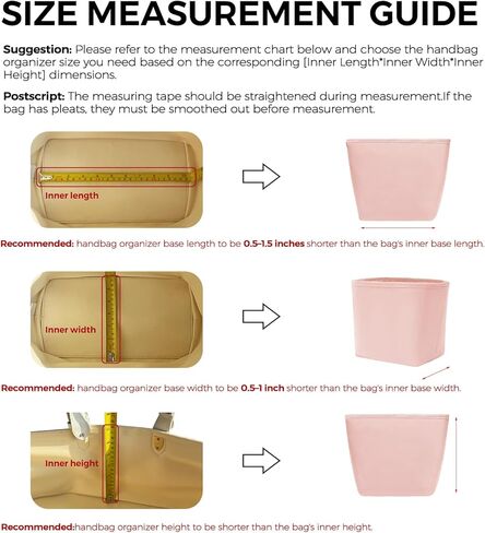 حقيبة منظم محفظة من الساتان من GIVLEFLY لحقيبة الدلو، وبطانة حقيبة يد من البوليستر الحريري، ومشكل محفظة خفيف الوزن للنساء، وردي صغير in Kuwait