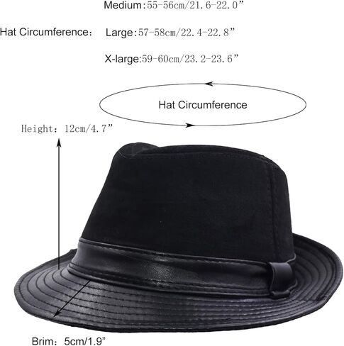 Genuine Leather Jazz Hat Short Brim Classic Fedora Porkpie Hat in Saudi Arabia