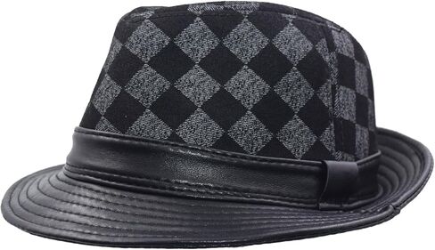 Genuine Leather Jazz Hat Short Brim Classic Fedora Porkpie Hat in Saudi Arabia