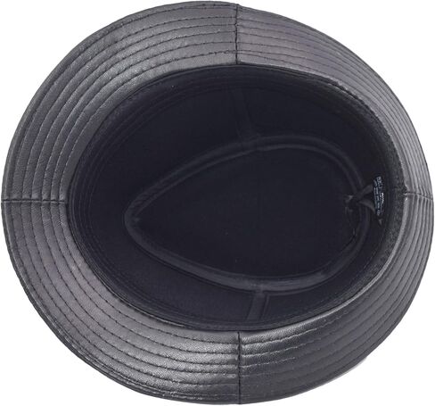 Genuine Leather Jazz Hat Short Brim Classic Fedora Porkpie Hat in Saudi Arabia