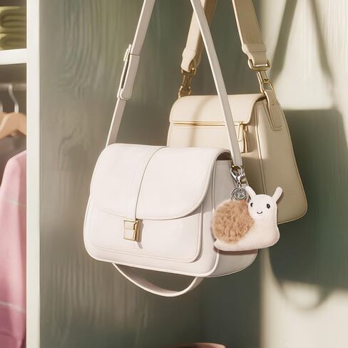 Apricot Lamb Brown Lazy Snail Keychain Cute Keychain, Soft Stuffed Plush Keychain Toys for Kids' Backpack, Purse, 4 Inches in Saudi Arabia