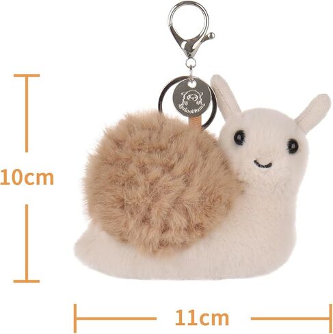 Apricot Lamb Brown Lazy Snail Keychain Cute Keychain, Soft Stuffed Plush Keychain Toys for Kids' Backpack, Purse, 4 Inches in Saudi Arabia
