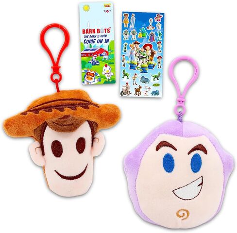 Disney Toy Story Plush Keychain Set - Bag Clips Bundle with Buzz Lightyear and Woody Keychain Plushies Plus Stickers, More | Toy Story Plush Keychains for Backpack in Saudi Arabia