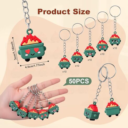 50 Pcs Mini Dumpster Fire Keychain Bulk Small Dumpster Fire Figures Statue Pendant Key Chain Positive Emotional Gifts for Coworker Employee Team Office Colleagues Backpack Accessories in Saudi Arabia
