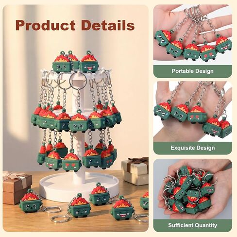 50 Pcs Mini Dumpster Fire Keychain Bulk Small Dumpster Fire Figures Statue Pendant Key Chain Positive Emotional Gifts for Coworker Employee Team Office Colleagues Backpack Accessories in Saudi Arabia
