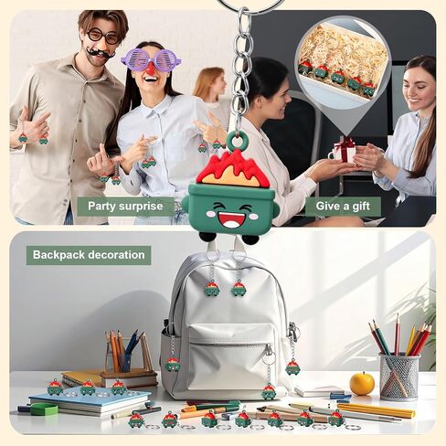 50 Pcs Mini Dumpster Fire Keychain Bulk Small Dumpster Fire Figures Statue Pendant Key Chain Positive Emotional Gifts for Coworker Employee Team Office Colleagues Backpack Accessories in Saudi Arabia