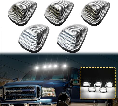 مصابيح LED لسقف الكابينة متوافقة مع F150 F250 1984-1996 وF250 HD 1997 وF350 1984-1997 وF Super Duty 1988-1997 مصباح التحديد العلوي (عدسة شفافة وضوء كهرماني) in Kuwait