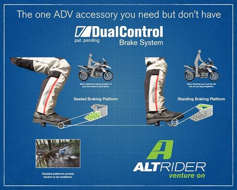 لوحة تكبير الفرامل الخلفية AltRider لـ KTM، Husqvarna، Norden 901 - امتداد دواسة من الألومنيوم الخام مع دبابيس قبضة لتحسين التحكم في القدم على الطرق الوعرة ودراجات المغامرة - أسود in Saudi Arabia