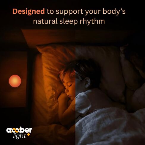 Amber Light + Pebble - Rechargeable Sleep Lamp, Blue Light Free Night Lamp for Bedtime Reading, 1000mAh Battery, Melatonin-Friendly Ambient Glow, 3.5 Inch (Amber) in Saudi Arabia