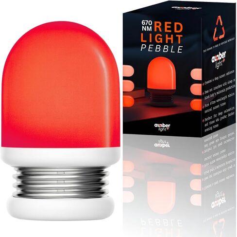 Amber Light + Pebble - Rechargeable Sleep Lamp, Blue Light Free Night Lamp for Bedtime Reading, 1000mAh Battery, Melatonin-Friendly Ambient Glow, 3.5 Inch (Amber) in Saudi Arabia