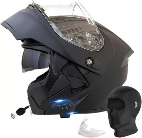 Bluetooth Motorcycle Helmet,Modular Motorcycle Helmet with Bluetooth,DOT Approved Dual Visor Full Face Flip up Bluetooth Integrated Motorcycle Helmets for Adults Men Women in Saudi Arabia