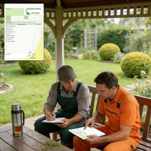 دفتر إيصالات فاتورة خدمة الحدائق، كتاب فاتورة المناظر الطبيعية الخالية من الكربون المكون من جزأين للشركات الصغيرة، 5.7 × 8.3 بوصة، 50 مجموعة (أبيض وأصفر)، نماذج طلبات أعمال العناية بالحديقة والبستنة in Kuwait