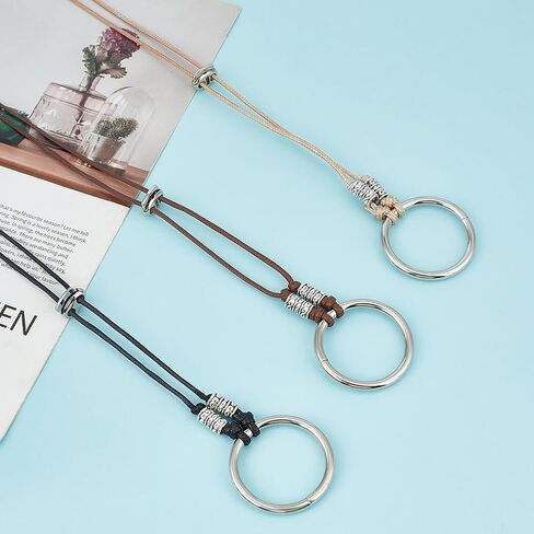 6pcs Eyeglasses Necklace 3 Styles Sunglasses Holder Pendant Hanging Ring Leather Cord Adjustable Reading Glasses Strap Ring Glasses Necklace for Women Men Eyeglasses in Saudi Arabia