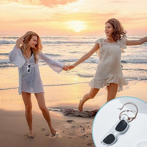 6pcs Eyeglasses Necklace 3 Styles Sunglasses Holder Pendant Hanging Ring Leather Cord Adjustable Reading Glasses Strap Ring Glasses Necklace for Women Men Eyeglasses in Saudi Arabia