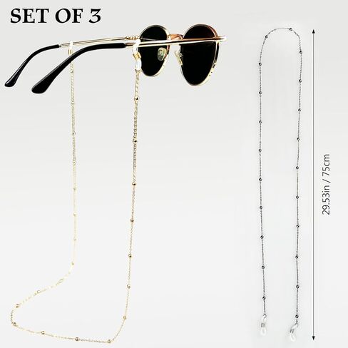 14K Gold Eyeglass Chain for Women - Elegant Glasses Holder with Anti-Slip Adjustable Loops, Multifunctional Fashion Sunglasses Chain in Saudi Arabia