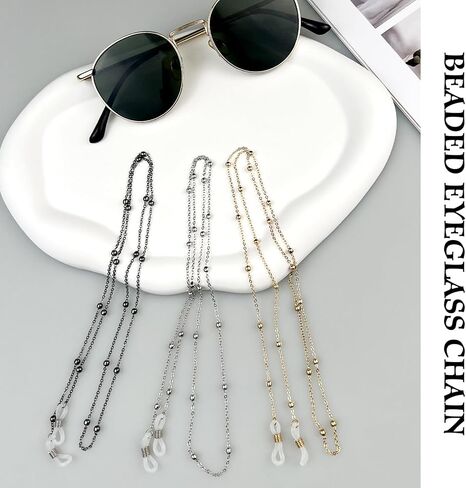 14K Gold Eyeglass Chain for Women - Elegant Glasses Holder with Anti-Slip Adjustable Loops, Multifunctional Fashion Sunglasses Chain in Saudi Arabia