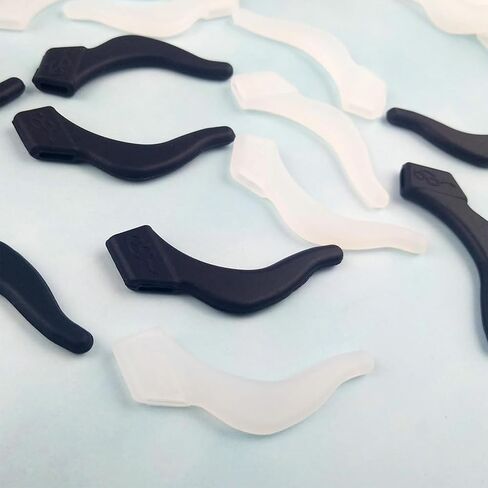 Eyeglass Ear Grips -10 Pairs eye glasses ear grippers Anti-slip Holder, Silicone Ear Hook, glasses ear grip Sleeve Retainer for Sports Glasses, Sunglasses Reading glass (10 PCS Black, 10 PCS White) in Saudi Arabia