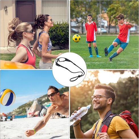 5 قطع من حزام النظارات الرياضية، حبل نظارات شمسي ناعم قابل للتعديل ومضاد للانزلاق، حزام نظارات حبل النظارات للجري والتخييم في الهواء الطلق (أسود) in Saudi Arabia