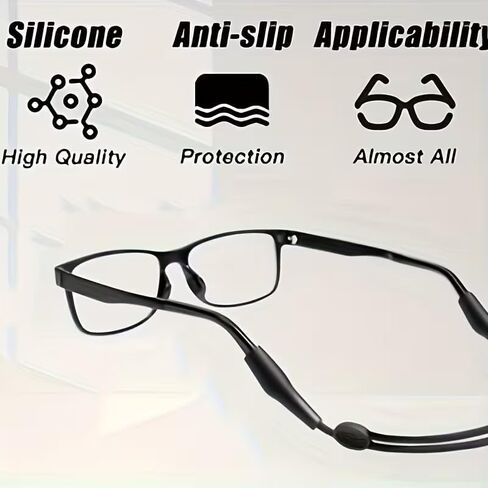 Classic Black Eyeglass Straps (3 Pack) - Adjustable Anti-Loss Eyewear Lanyard for Sports, Reading, Outdoor Activities | Secure Glasses Holder for Men, Women, Adults in Saudi Arabia