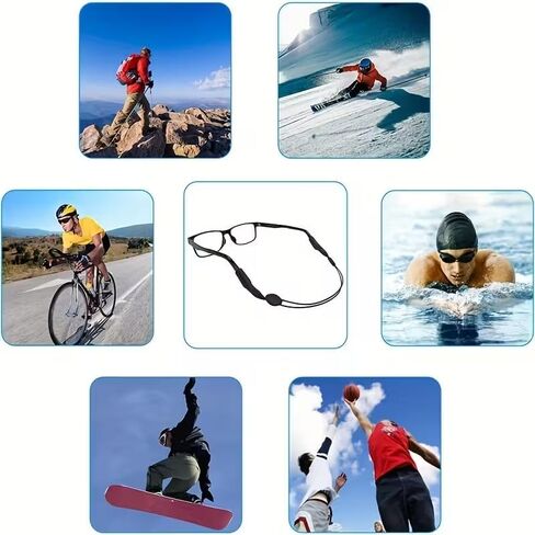 Classic Black Eyeglass Straps (3 Pack) - Adjustable Anti-Loss Eyewear Lanyard for Sports, Reading, Outdoor Activities | Secure Glasses Holder for Men, Women, Adults in Saudi Arabia