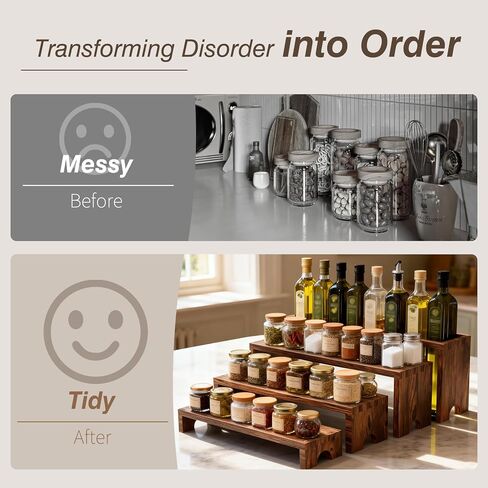 حوامل عرض خشبية ذات طبقات - منظم رف عطور من 4 طبقات، رف توابل كبير، مجموعة عرض طاولة حلوى الكب كيك الخشبية، عناصر عرض كشك البائع، حاملات طعام البوفيه لديكور الحفلات والمناسبات in Kuwait