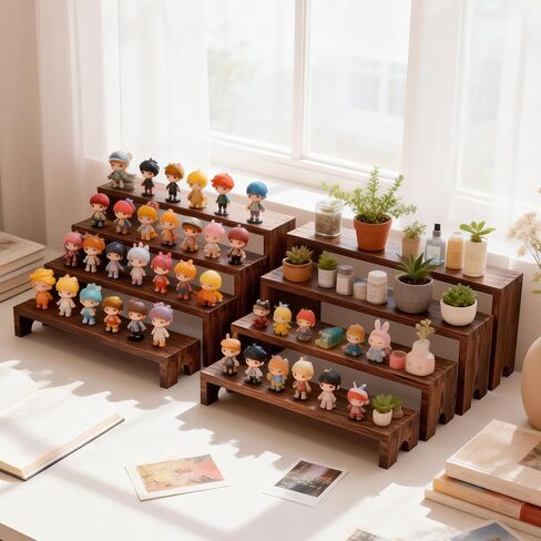 حوامل عرض خشبية ذات طبقات - منظم رف عطور من 4 طبقات، رف توابل كبير، مجموعة عرض طاولة حلوى الكب كيك الخشبية، عناصر عرض كشك البائع، حاملات طعام البوفيه لديكور الحفلات والمناسبات in Kuwait