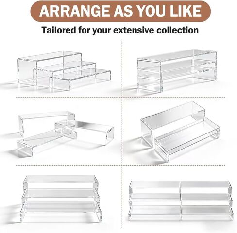حامل عرض لاغر أكريليك - منظم رف عطر شفاف من 3 طبقات، حامل حامل كب كيك، مجموعة طاولة عرض الحلوى المتدرجة، حاملات طعام البوفيه للحفلات والمناسبات، تمثال عرض، قابل للتجميع in Kuwait