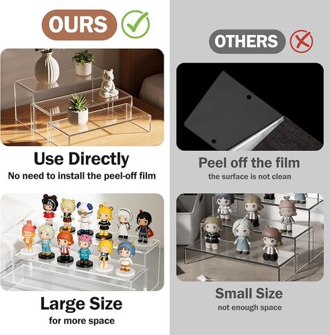 حامل عرض لاغر أكريليك - منظم رف عطر شفاف من 3 طبقات، حامل حامل كب كيك، مجموعة طاولة عرض الحلوى المتدرجة، حاملات طعام البوفيه للحفلات والمناسبات، تمثال عرض، قابل للتجميع in Kuwait