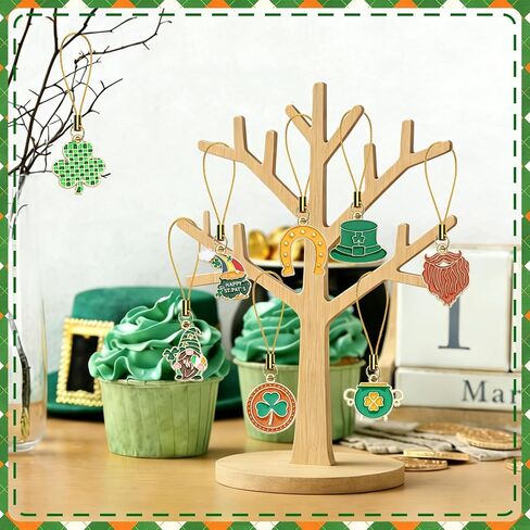 AUGSUN 36Pcs St Patrick's Day Mini Ornaments for Small Tree Decorations 1 Inch Metal Shamrock Clover Horseshoe Haning Shamrock Irish Ornaments for St Patricks Day Tree Shelf Decor Party Favors in Saudi Arabia