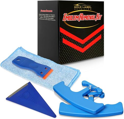 Emblem Removal Tool Kit - Car Surface Logo Emblem Remover Kit with 6" x 6" Plush Microfiber Towel for Car Wrapping Film Installation (Basic Kit) in Kuwait