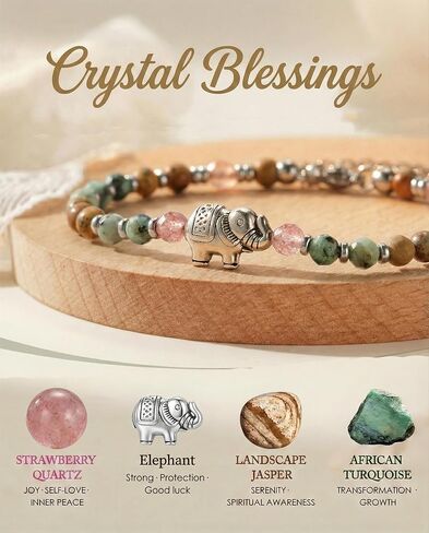 HGDEER Elephant Travel Bracelet for Women, Lucky Travel Elephant Gifts for Gifts Good Luck Jewelry with Quote Card and Velvet Gift Pouch in Saudi Arabia