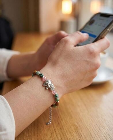 HGDEER Elephant Travel Bracelet for Women, Lucky Travel Elephant Gifts for Gifts Good Luck Jewelry with Quote Card and Velvet Gift Pouch in Saudi Arabia