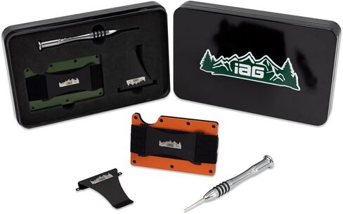 IAG Performance Aluminum Wallet w/Money Clip, Cash Band, and Screwdriver Kit (Off-Road Logo) Orange in Saudi Arabia