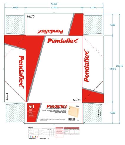 Pendaflex 13240 مجلد نهاية العمود الفقري المصفح مع 2 مثبتات، 14 قرش مانيلا، حرف (صندوق من 50) in Saudi Arabia