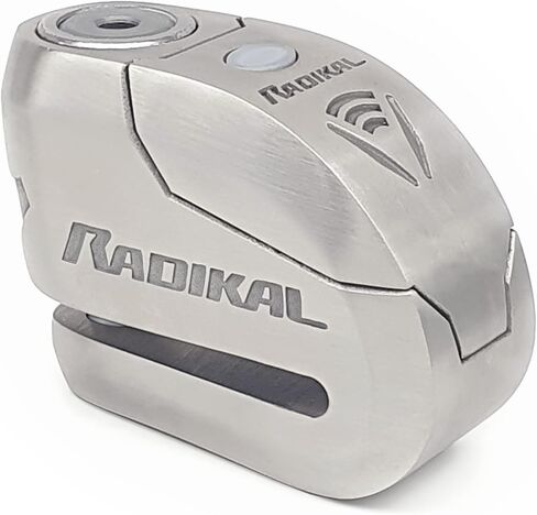 قفل قرص إنذار معتمد من RADIKAL RK10 أمان ممتاز للدراجة النارية، فولاذ عالي التقنية، قفل مزدوج، SEK DISCTECH، نظام إنذار متطور مع تنشيط اختياري للتحذير، تنبيه LED، 10 مم/0.39 بوصة in Kuwait