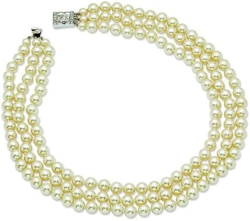 جاكي كينيدي الثلاثي ستراند شل اللؤلؤ قلادة 18 بوصة طول JBK in Kuwait