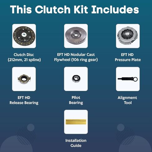 مجموعة القابض شديدة التحمل EFT مع دولاب الموازنة OEM لسيارة تويوتا كورولا 1.8 لتر 5 سرعات 1998-2008 - ترقية أداء عالي التحمل من أجل مشاركة سلسة - ملاءمة متينة ودقيقة - تقدم ضمان العلامة التجارية لمدة 12 شهرًا in Kuwait
