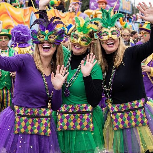 4 Pcs Mardi Gras Accessories for Women Sequin Mardi Gras Purse Fanny Packs Adjustable Purple Green and Yellow Bag Sequin Fanny Pack for Masquerade Party Outfit Carnival Gifts in Saudi Arabia