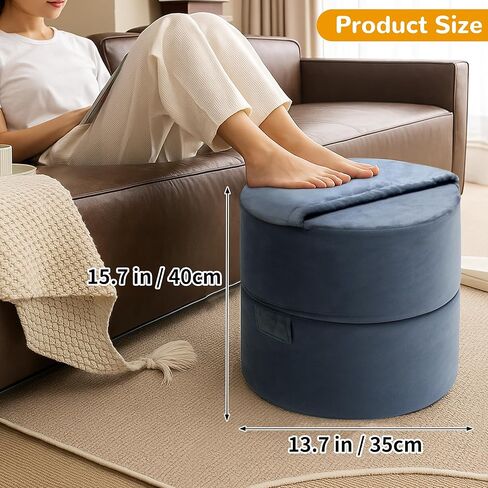 مسند للقدمين تحت المكتب في العمل - دعامة ساق طويلة جدًا مكونة من طبقتين وقابلة للتعديل مع جيب مريح للقدم، وإسفنج عالي الكثافة وغطاء مخملي هولندي قابل للغسل للأشخاص القصيرين، والمكتب، والمنزل والألعاب in Kuwait