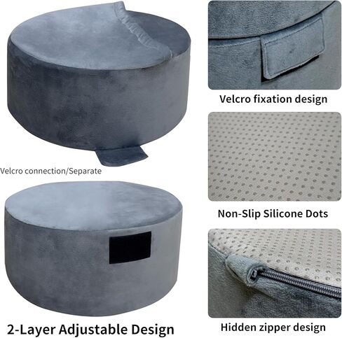 مسند للقدمين تحت المكتب في العمل - دعامة ساق طويلة جدًا مكونة من طبقتين وقابلة للتعديل مع جيب مريح للقدم، وإسفنج عالي الكثافة وغطاء مخملي هولندي قابل للغسل للأشخاص القصيرين، والمكتب، والمنزل والألعاب in Kuwait