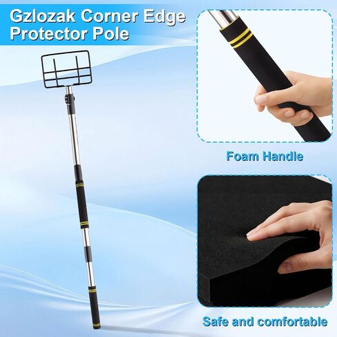 Edge Protector Handle, Board Corner Edge Protector Pole V Shaped Edge Guards Adjustable for Flatbed Cargo with Sponge Grip4.3-8.7ft in Saudi Arabia