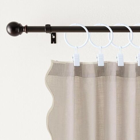 20 PCS Metal Curtain Clips, 1.2" in Interior White Curtain Rings, Ring Clips to Hang Curtains in Saudi Arabia